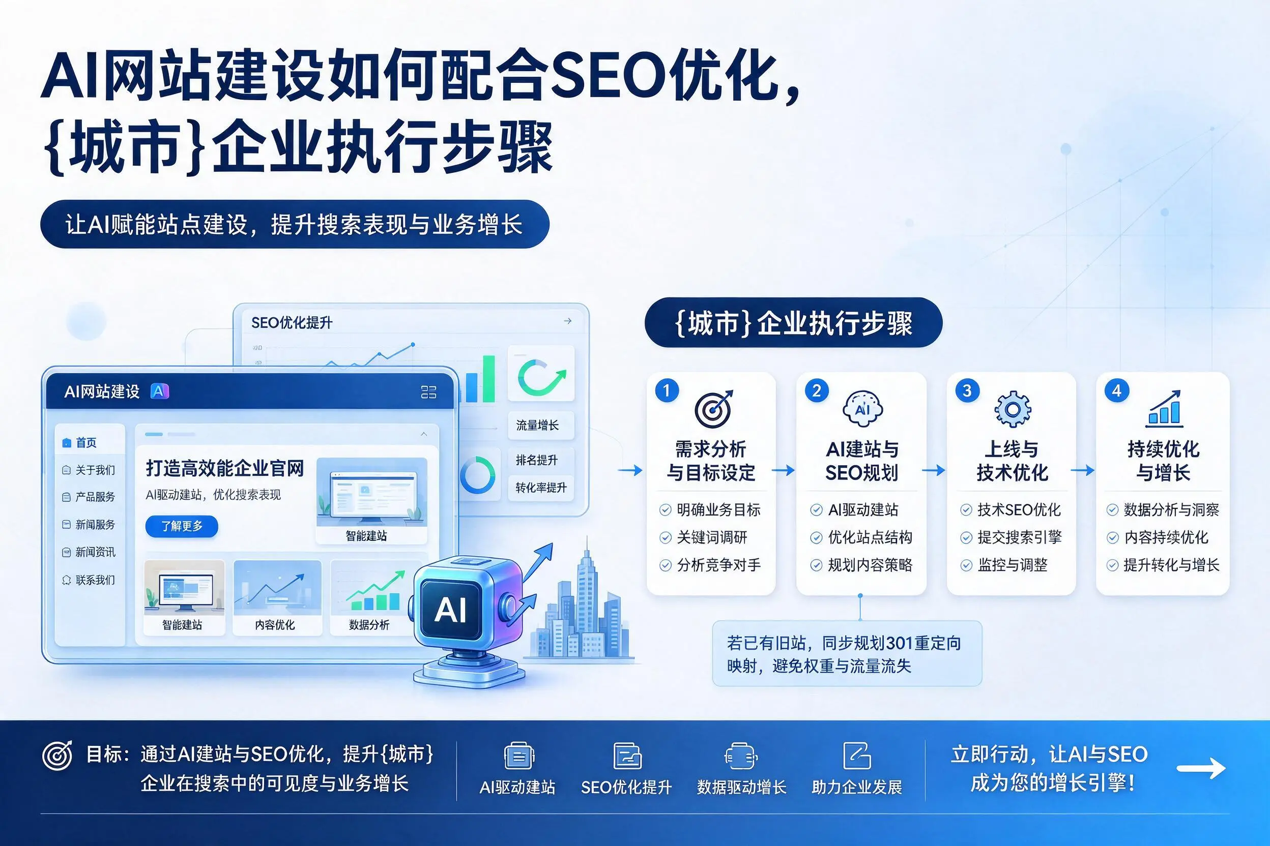 AI网站建设如何配合SEO优化，南昌企业执行步骤