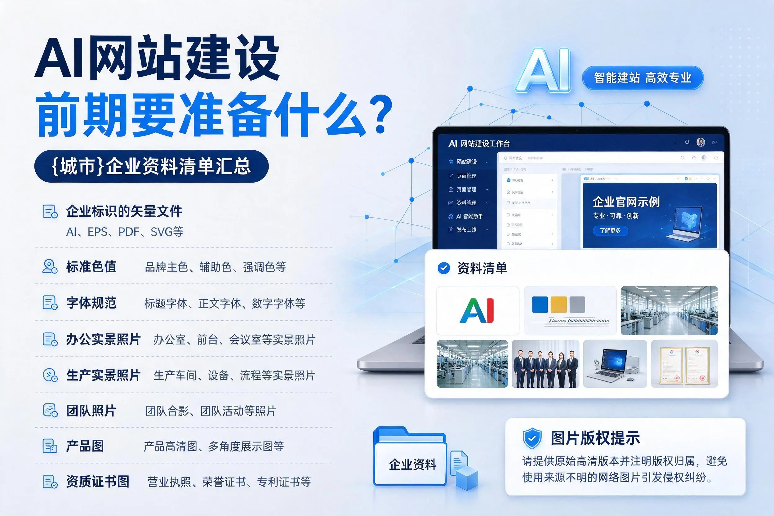 AI网站建设前期要准备什么?南昌企业资料清单汇总