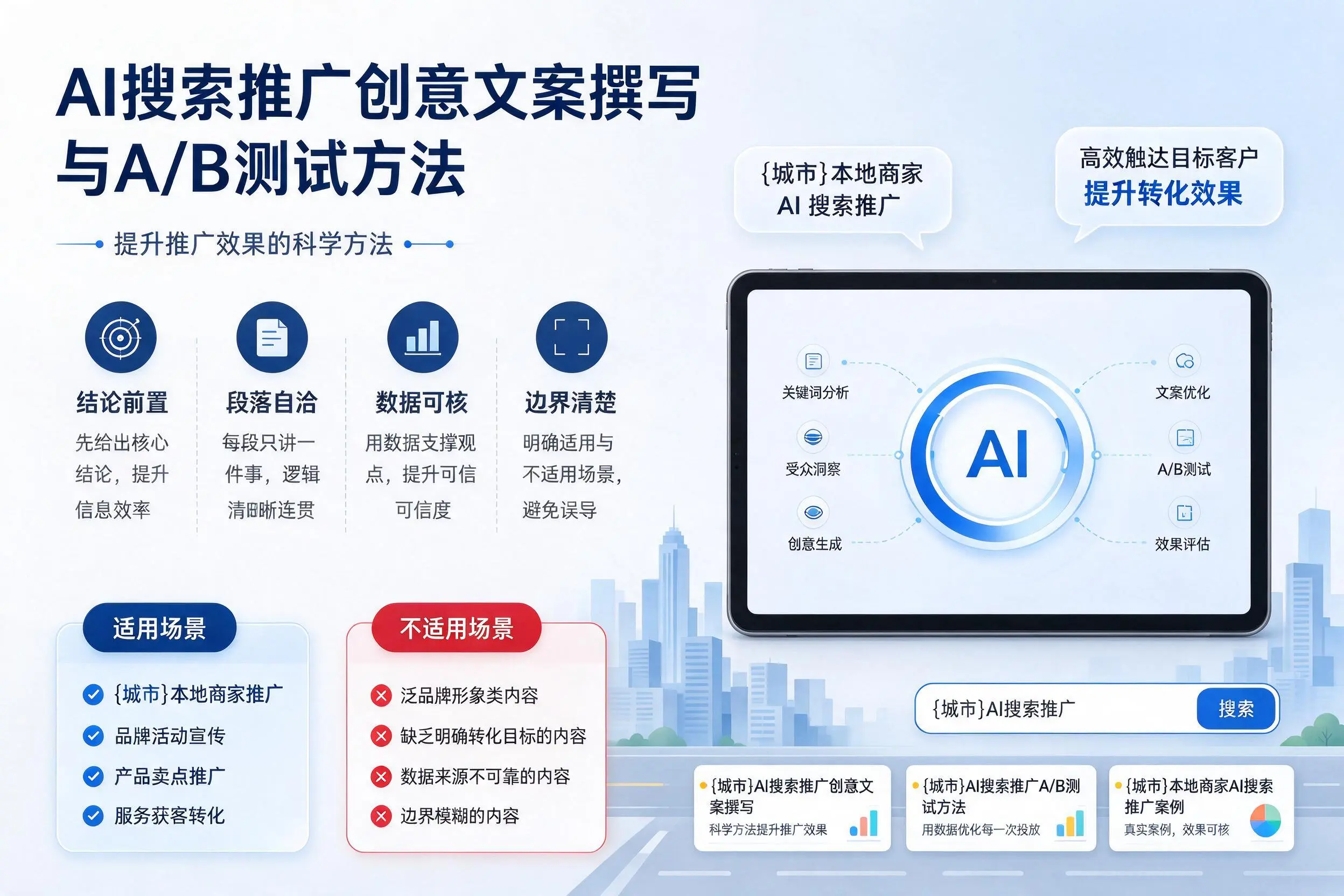 南昌AI搜索推广创意文案撰写与A/B测试方法